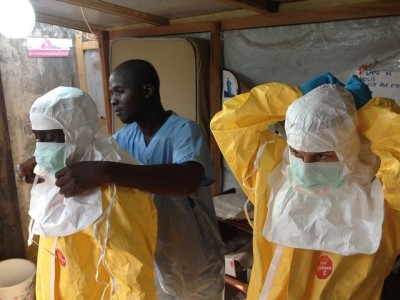 Ebola health workers photographed in Guinea last year. (Image: European Commission DG ECHO)