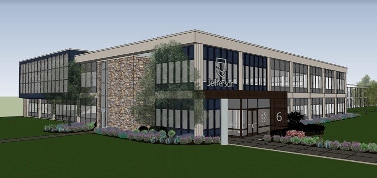 A rendering of the Jefferson Institute for Bioprocessing at Spring House Innovation Park, Pennsylvania, US