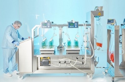 The SciLog SciPure FD System is an automated single-use system for the filtration and dispensing of products into bottles or bags. (Image: Parker Bioscience)