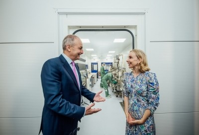An Taoiseach (prime minster of Ireland) Micheál Martin and Alexandria Forbes, CEO, MeiraGTx, during tour of the NY company's new Shannon site on Friday, September 16, 2022